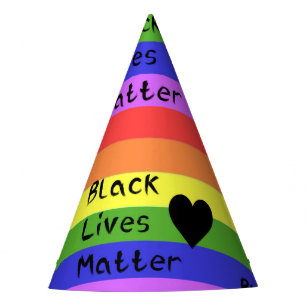 Gorro De Fiesta Bandera del Arcoíris Texto Black Lives Matter LGBT