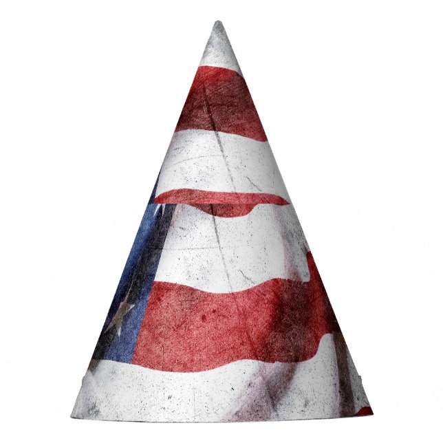 Gorro De Fiesta Bandera estadounidense enmarañada. (Anverso)