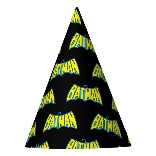 Gorro De Fiesta Batman | Logotipo azul amarillo vintage (Anverso)