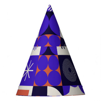 Gorro De Fiesta Bauhaus Moderno: Patrón Geométrico Negrita.