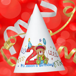 Gorro De Fiesta Bear de cumpleaños lindo edad 2