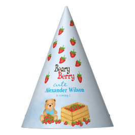 Gorro De Fiesta Beary Berry Cute Cub Strawberries Cumpleaños