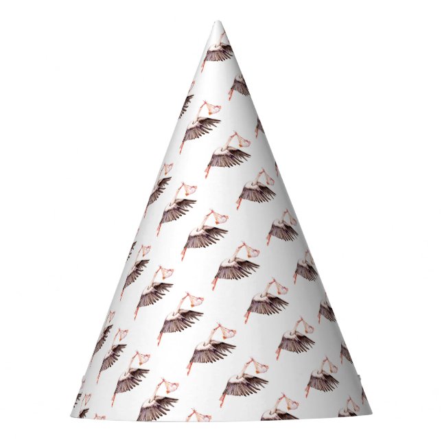 Gorro De Fiesta Bebé en la cigüeña (Anverso)