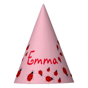 Gorro De Fiesta Bebé y niños, mariquitas lindas, personalizadas