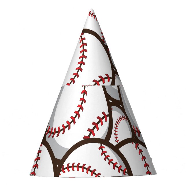 Gorro De Fiesta Béisbol: Patrón clásico sin foco (Anverso)