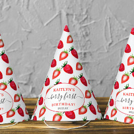 Gorro De Fiesta Berry de fresa dulce primer cumpleaños