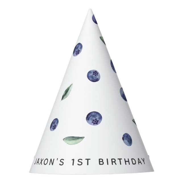 Gorro De Fiesta 'Berry First' Blueberry 1er cumpleaños (Anverso)
