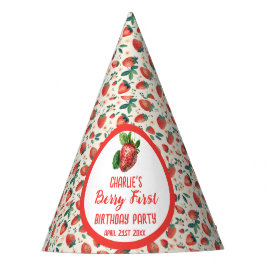 Gorro De Fiesta Berry First Strawberry Chica primer Fiesta de cump