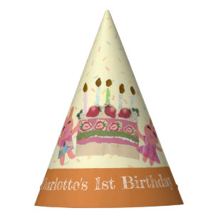 Gorro De Fiesta Berry Sweet Bunnies Niños Amarillos Cumpleaños