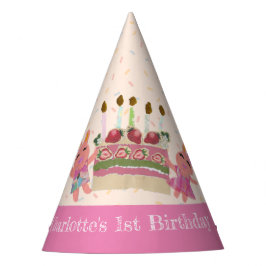 Gorro De Fiesta Berry Sweet Bunnies Niños Rosa Cumpleaños