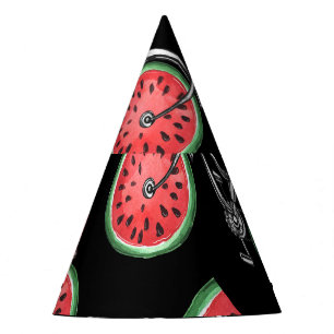 Gorro De Fiesta Bicicletas con ruedas de sandía, patrón de verano.