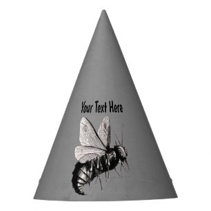 Gorro De Fiesta Big Gothic Scary Bee Skull huelen sobre gris de al