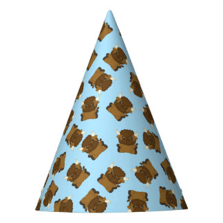 Gorro De Fiesta Bison Buffalo Birthday Party Blue