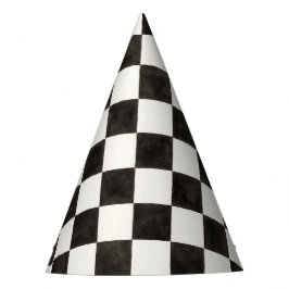 Gorro De Fiesta Black and White Checkered