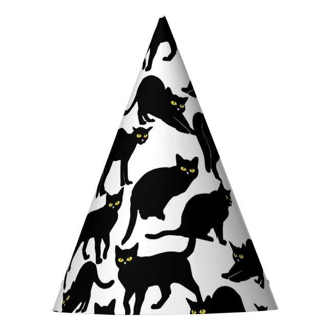 Gorro De Fiesta Black Cats on White (Anverso)