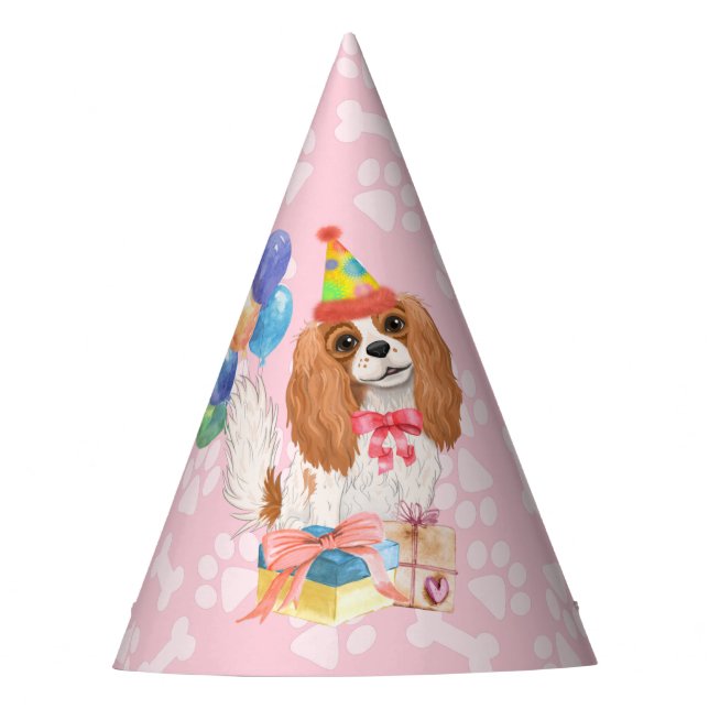 Gorro De Fiesta Blenheim Cavalier King Charles Spaniel Cumpleaños  (Anverso)