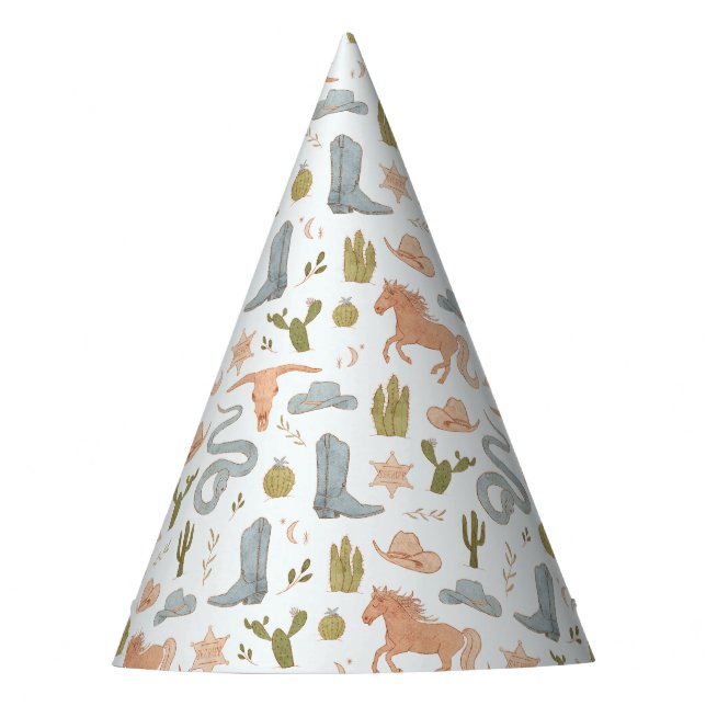 Gorro De Fiesta Blue Cowboy Western Birday (Anverso)