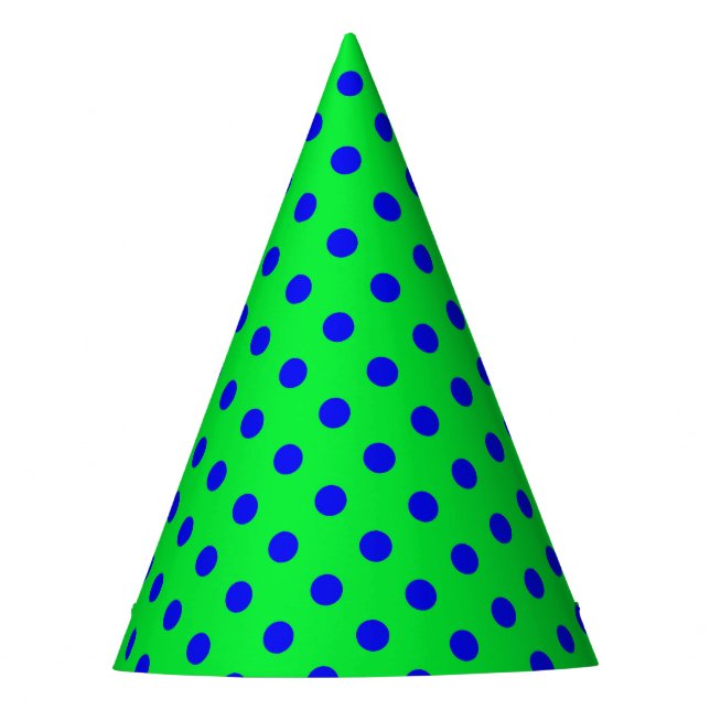 Gorro De Fiesta Blue On Green Polka Dots Pattern Design  (Anverso)
