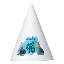 Gorro De Fiesta Blue Sweet Sixteen Party Hats