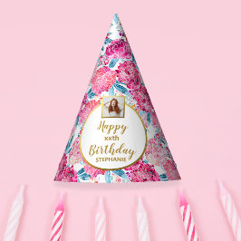 Gorro De Fiesta Boho Moda Personalizado floral rosa foto feliz cum