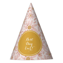 Gorro De Fiesta Boho Pink Daisy Birthday Wildflower