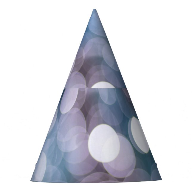 Gorro De Fiesta Bokeh gris azul, fondo abstracto. (Anverso)