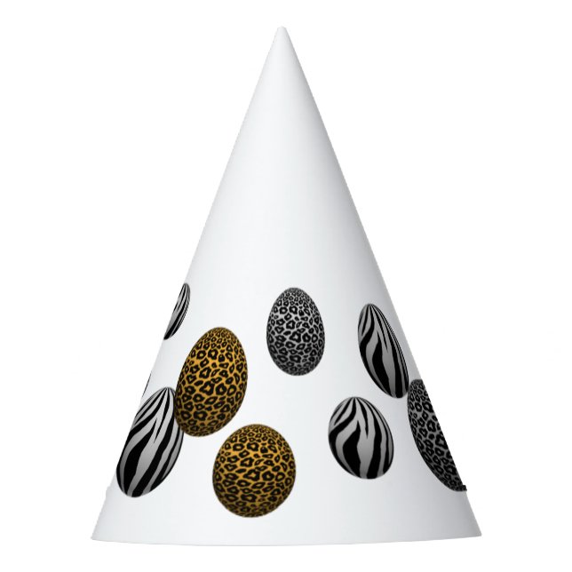 Gorro De Fiesta Bolas de estampado animal (Anverso)
