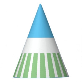 Gorro De Fiesta Bonito Azul Azul Verde Carnaval Estriba En Blanco