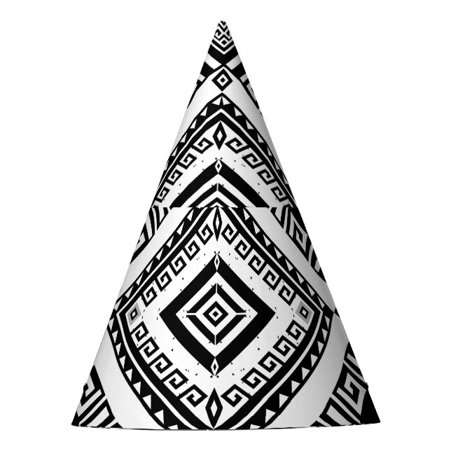 Gorro De Fiesta Borde étnico geométrico indio, abstracto. (Anverso)