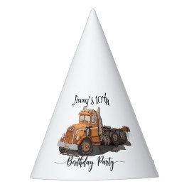 Gorro De Fiesta Boys Birthday Party Orange Semi Truck