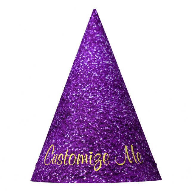 Gorro De Fiesta Brillantina violeta (Anverso)