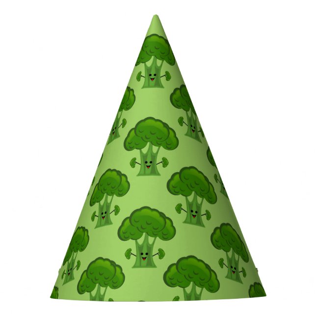 Gorro De Fiesta Brócoli verde feliz (Anverso)