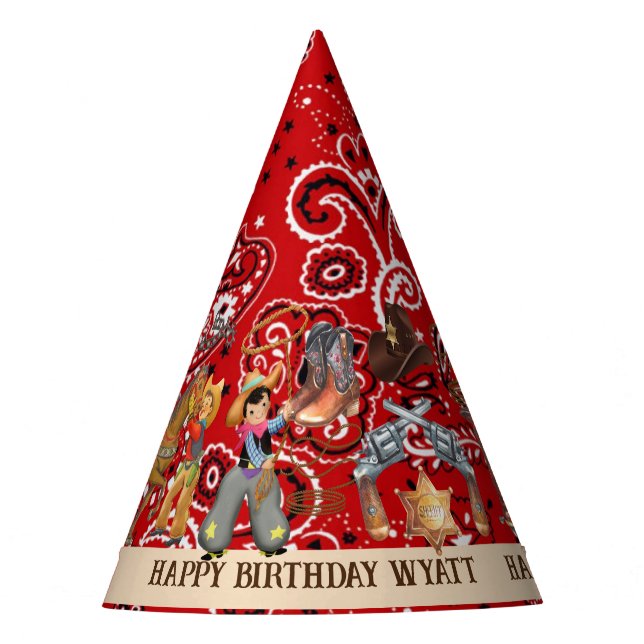 Gorro De Fiesta Buckaroo Cowboy fiesta de cumpleaños (Anverso)