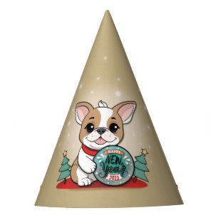 Gorro De Fiesta Bulldog francés gracioso Fiesta de Año Nuevo