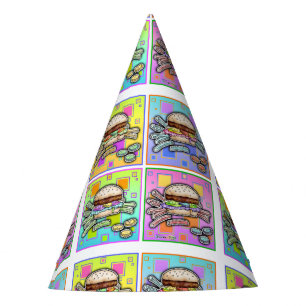 GORRO DE FIESTA BURGER DE ARTE POP