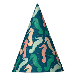 Gorro De Fiesta Caballos de mar Azul