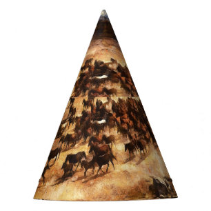 Gorro De Fiesta Caballos Salvajes: Majestad Animal Artístico.