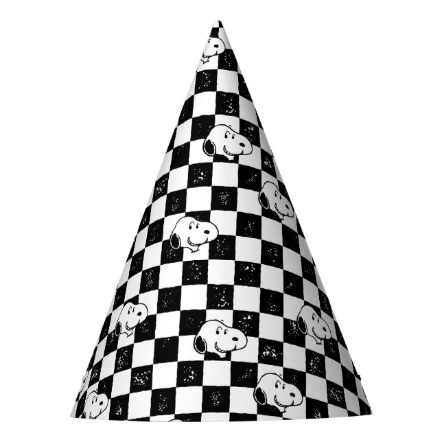 Gorro De Fiesta Cacahuetes | Bandera de Snoopy Checkered (Anverso)