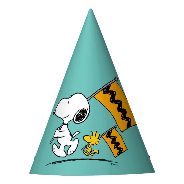 Gorro De Fiesta Cacahuetes | Banderas Snoopy & Woodstock (Anverso)