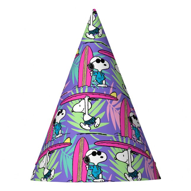 Gorro De Fiesta Cacahuetes | Patrón Snoopy Purple Surf (Anverso)