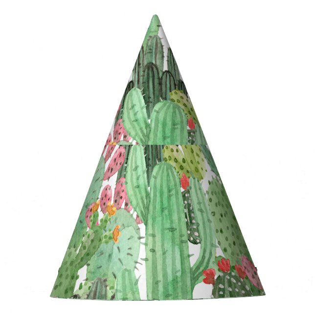 Gorro De Fiesta Cactus pintado a mano: verde desierto (Anverso)