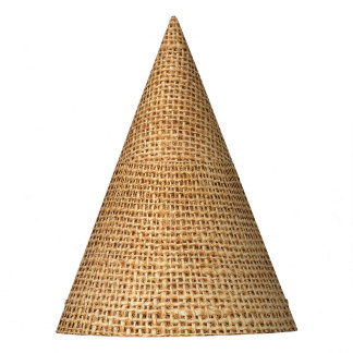 Gorro De Fiesta Cajón de arpillera marrón: fondo texturado de tela