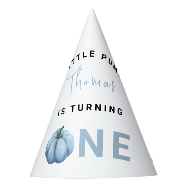 Gorro De Fiesta Calabaza azul Primera fiesta de cumpleaños (Anverso)