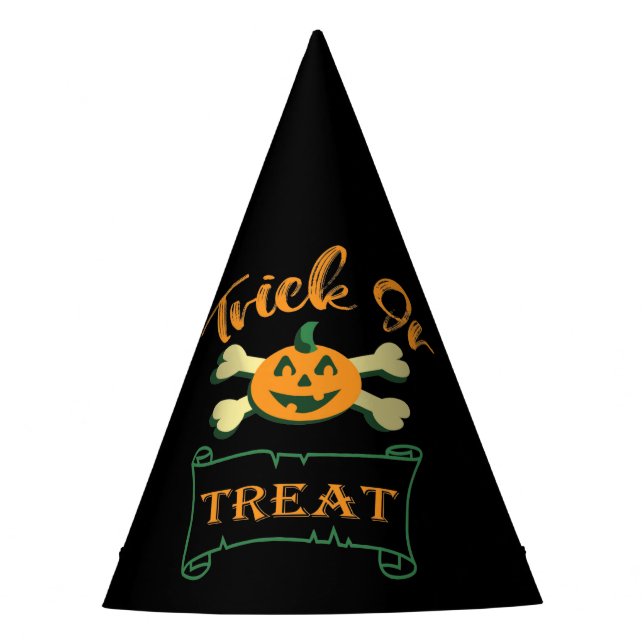 Gorro De Fiesta Calabaza de Halloween con truco o tratar cruces (Anverso)