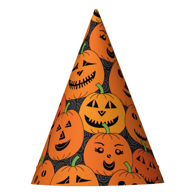 Gorro De Fiesta Calabazas de la linterna de Halloween Jack-o' (Anverso)