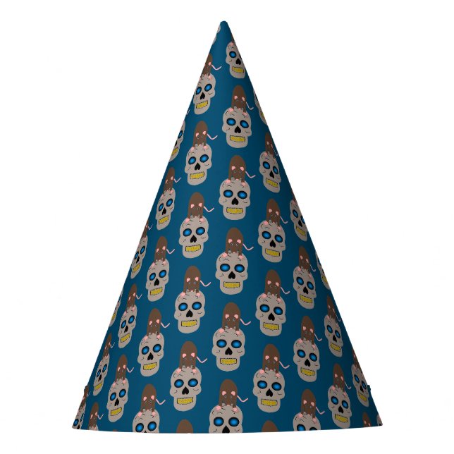 Gorro De Fiesta Calavera gótica y Rat Halloween (Anverso)