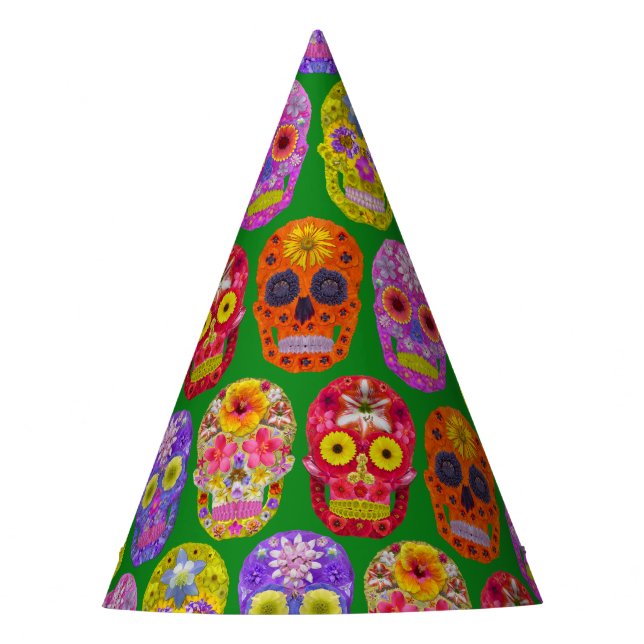 Gorro De Fiesta Calaveras de Flores Patrón Continuo 2018 (Anverso)
