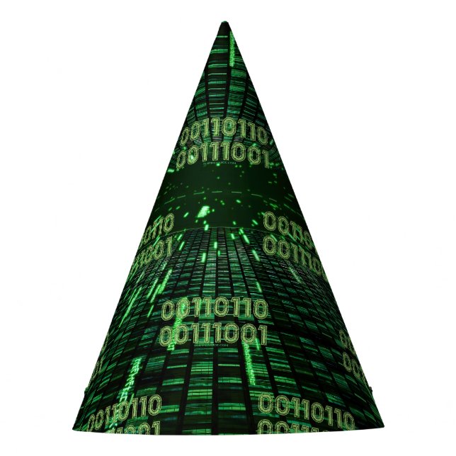 Gorro De Fiesta Cálculo verde vibrante del código binario 69 de Sl (Anverso)