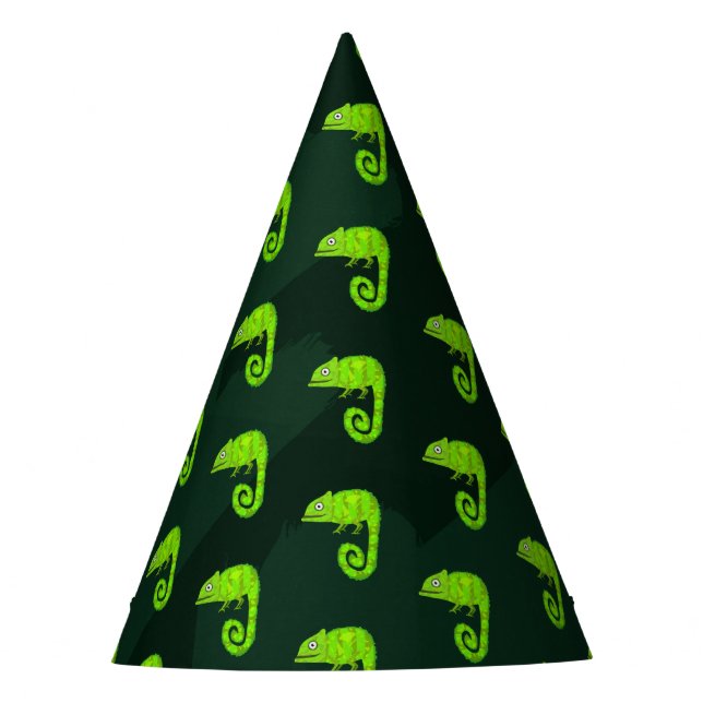 Gorro De Fiesta Camaleón lindo verde (Anverso)