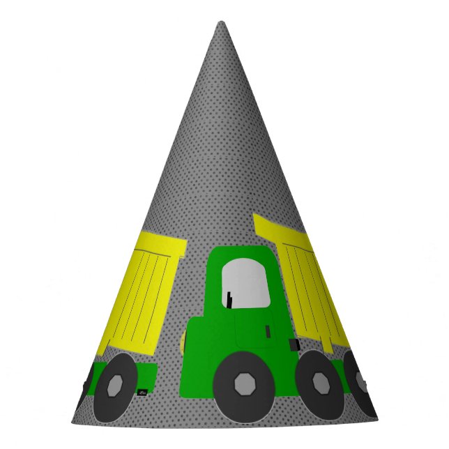 Gorro De Fiesta Camión de volcado amarillo (Anverso)